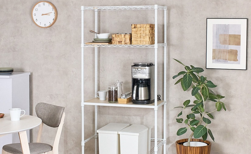 白いキッチンラック