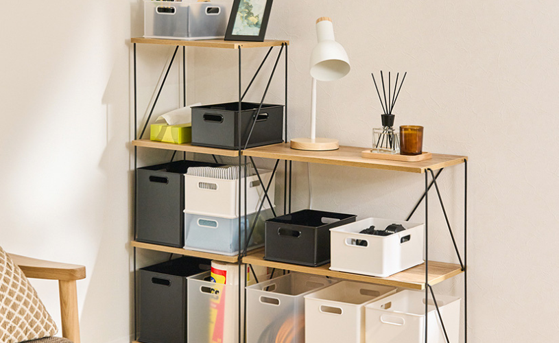 リビングの防災収納