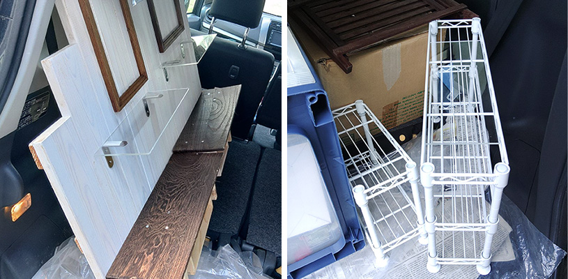 Qujila（クジラ）さんの什器搬入、積み込み