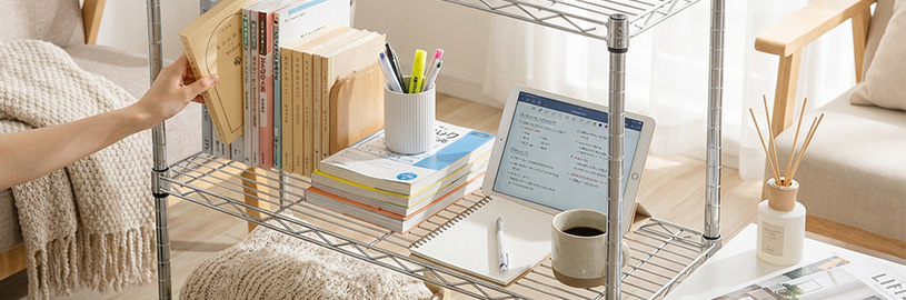 ワゴンを本棚に