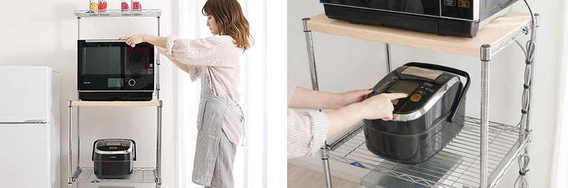 キッチンワゴンに小型家電