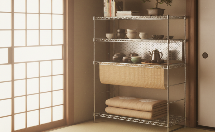 和室とスチールラック