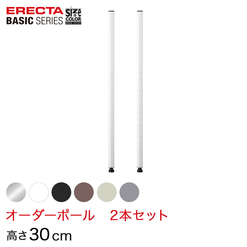 【受注生産】 ベーシックシリーズ サイズ＆カラーオーダーポール高さ30cm 2本 6色 BSOP-H0300